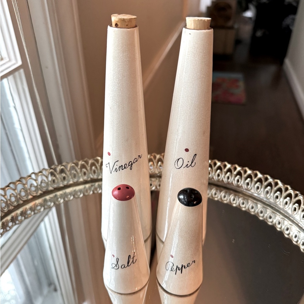 Freeman Lederman Salt and Pepper Shakers and Vinegar and Oil Set